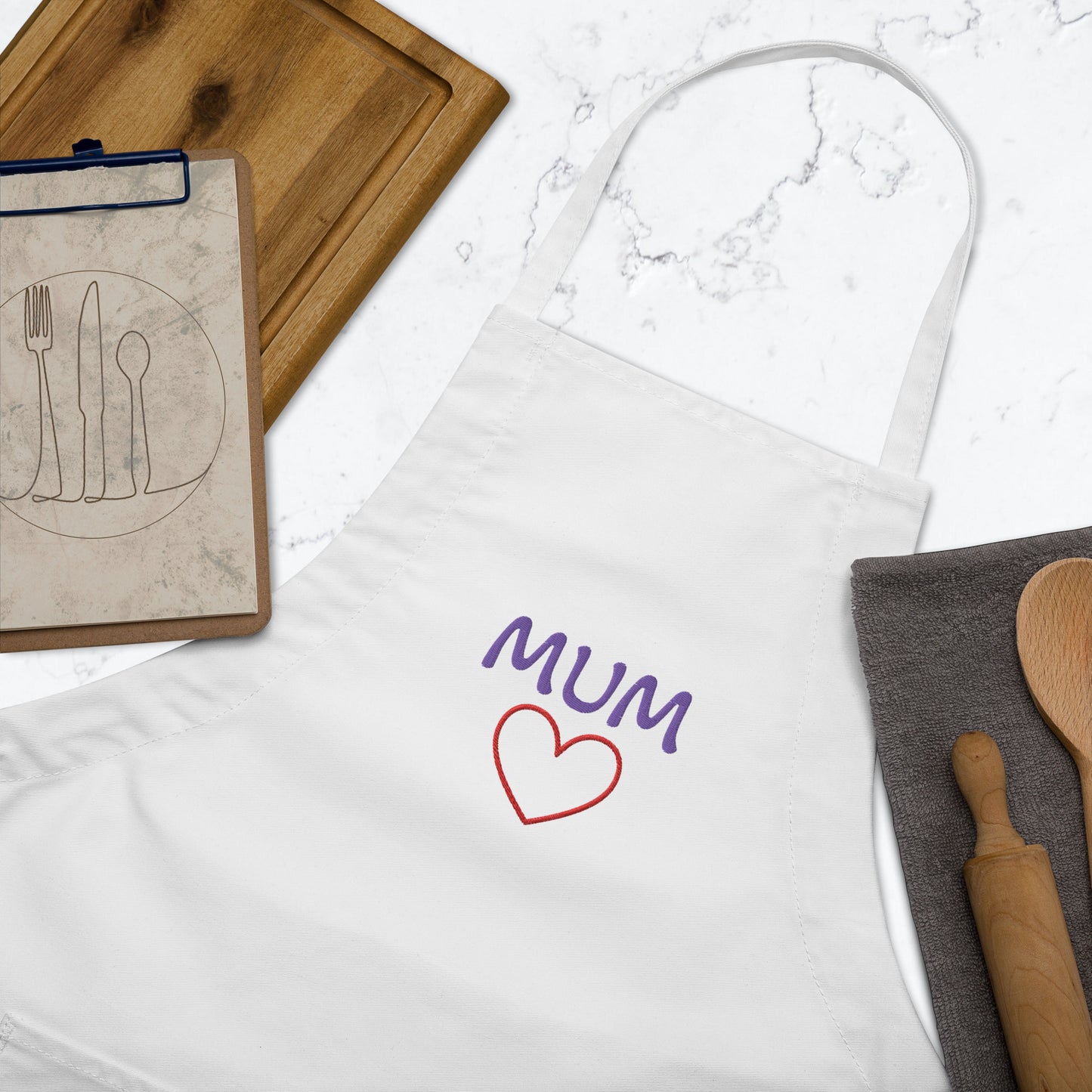 MUM embroidered Apron