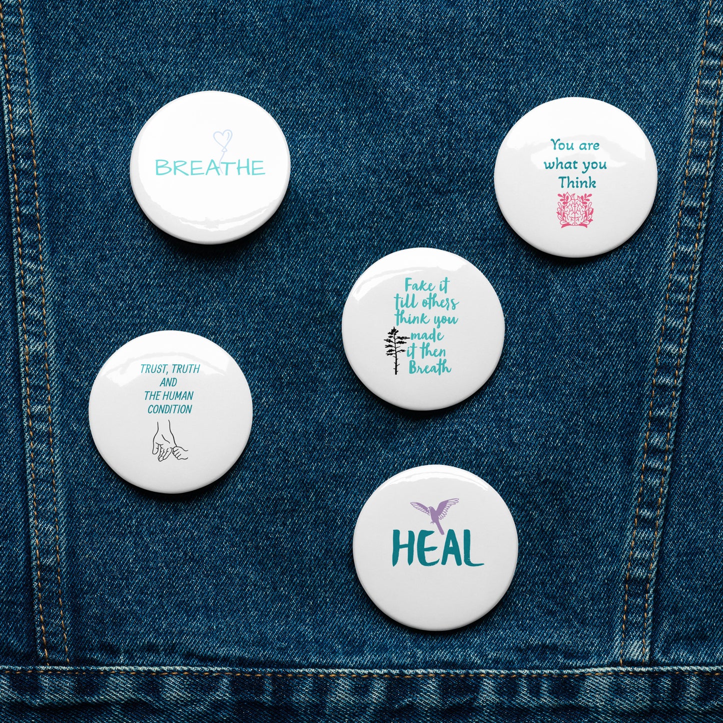 5 Inspirational Set of pin buttons